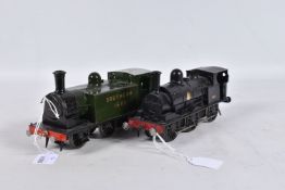 TWO UNBOXED KIT BUILT O GAUGE 0-6-0 TANK LOCOMOTIVES, class T Kirtley, No.1605, S.R. green livery