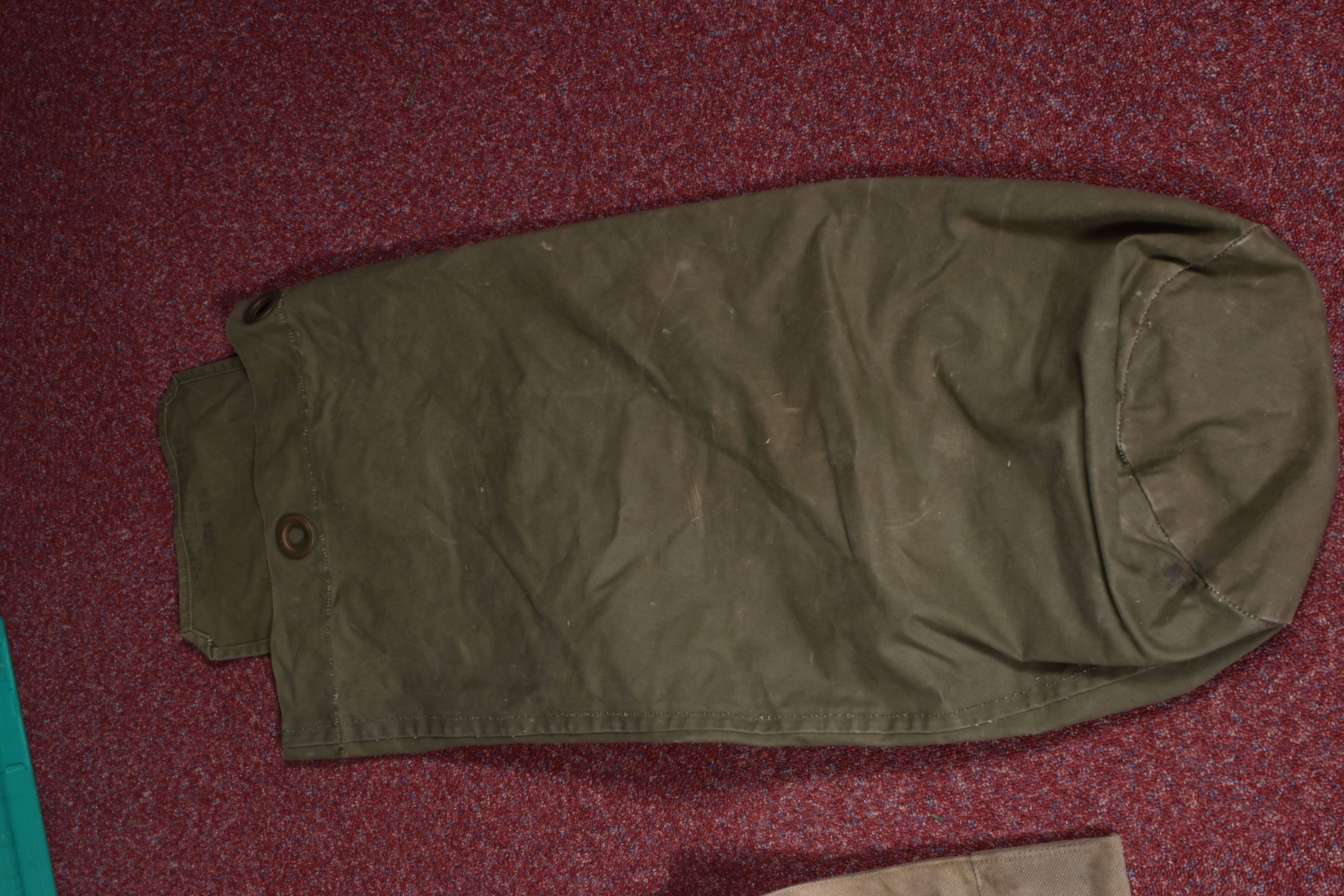 A QUANTITY OF MILITARY RELATED ITEMS, to include four groundsheets, four olive green t shirts, - Image 11 of 12