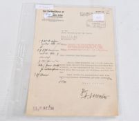 AN INTERESTING LETTER SIGNED BY HEINRICH HIMMLER, this letter that is dated 1938 translates to