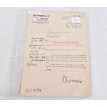 AN INTERESTING LETTER SIGNED BY HEINRICH HIMMLER, this letter that is dated 1938 translates to