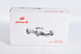 A BOXED SPARK LOTUS 33, NO.1 WINNER GERMAN GP 1965 1:18 MODEL RACING CAR, numbered 18S067, green