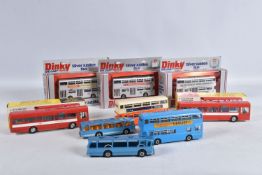 A QUANTITY OF BOXED AND UNBOXED DINKY TOYS BUS AND COACH MODELS, two boxed London Transport A.E.