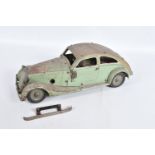 AN UNBOXED MARKLIN CLOCKWORK STREAMLINE CONSTRUCTOR CAR, No.1101, pale green with grey roof and