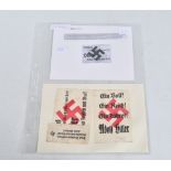 THREE ANTI-DOLFUSS NAZI PROPAGANDA LEAFLETS, two feature black printed words with a large red