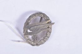 A NAZI GERMANY LUFTWAFFE PARACHUTIST BADGE, this is not makers marked on the reverse but the rounded