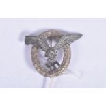 A NAZI GERMANY LUFTWAFFA PILOTS BADGE, this is two part construction with a rounded pin on the