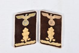 A PAIR OF THIRD REICH GERMAN NSDAP COLLAR TABS, these were for the uniform for someone at