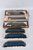 SIX BOXED AND UNBOXED OO GAUGE LOCOMOTIVES, boxed Lima class 40, part repainted B.R. green livery,