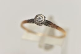 A SINGLE STONE DIAMOND RING, a round brilliant cut diamond, approximate total diamond weight 0.15ct,