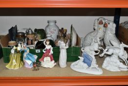 ONE BOX OF CERAMICS AND FIGURINES, to include a Royal Doulton 'Simone' HN2378, a Royal Doulton '