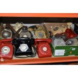 TWO BOXES OF VINTAGE B.T/G.P.O DIAL TELEPHONES, to include eleven phones in various states of