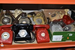 TWO BOXES OF VINTAGE B.T/G.P.O DIAL TELEPHONES, to include eleven phones in various states of