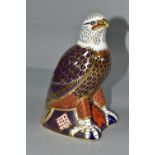 A ROYAL CROWN DERBY IMARI BALD EAGLE PAPERWEIGHT, issued 1992-2001, gold button stopper, height 16.