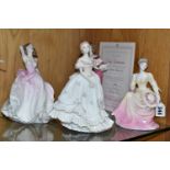 FOUR COALPORT LADY FIGURINES, comprising a limited edition Compton & Woodhouse 'Lady Castlemaine' (