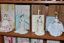 FOUR BOXED COALPORT HEIRLOOM AND ANNIVERSARY FIGURINES OF THE YEAR, limited edition for Compton &