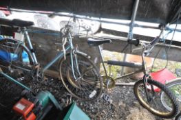 A PEUGEOT PALE BLUE GENTS BICYCLE, and a Raleigh super burner gold child's bike (condition