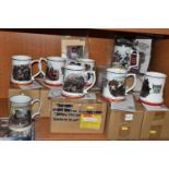 A BOXED SET OF SIX DANBURY MINT ARMY TANKARDS, together with a boxed Danbury Mint 'Indian Mutiny'