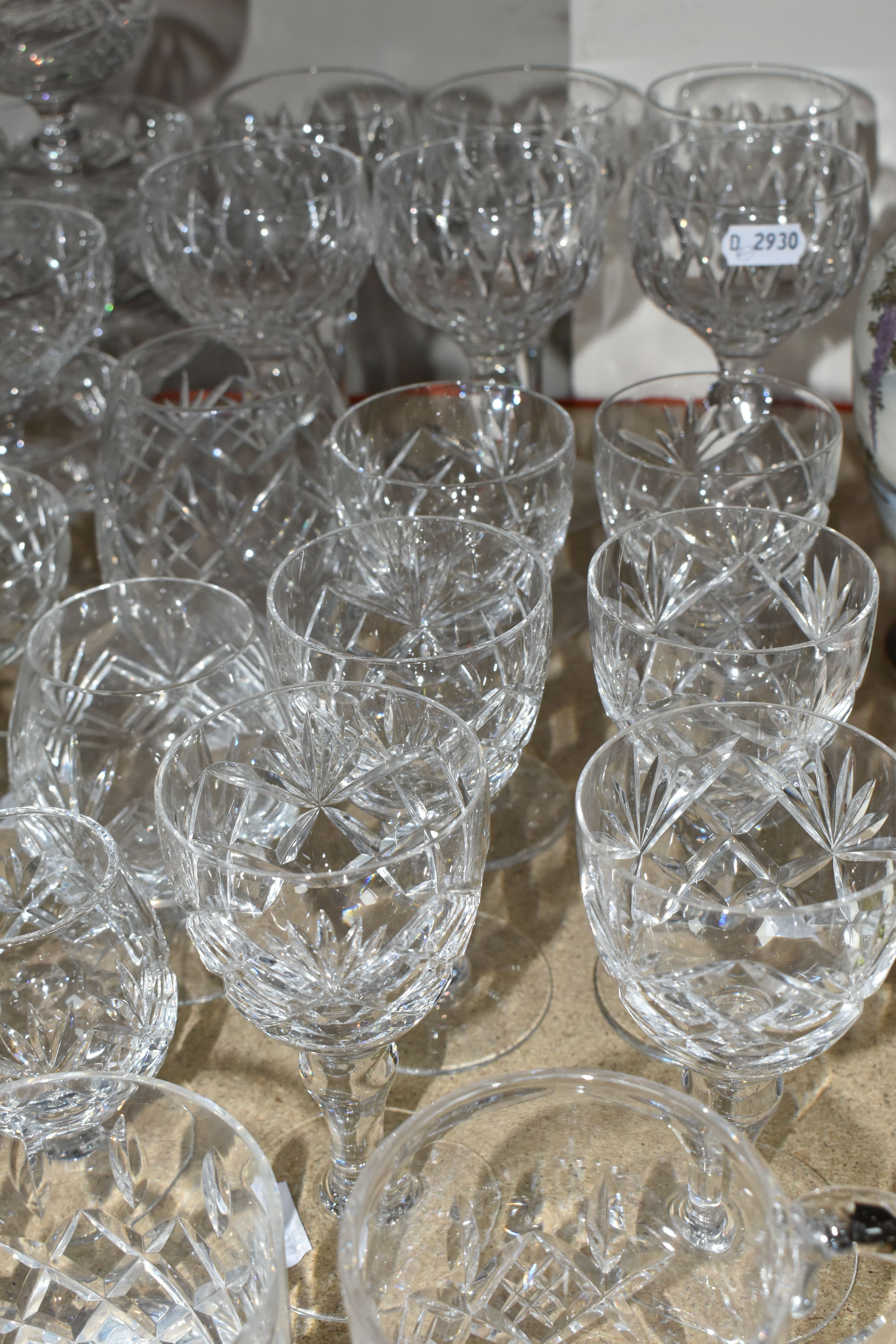 A GROUP OF CRYSTAL GLASSWARE, comprising a pair of large Stuart Crystal -Jasper Conran wine glasses, - Image 5 of 6