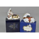 TWO BOXED ROYAL CROWN DERBY IMARI PAPERWEIGHTS, comprising 'Thistle' Donkey, a signature edition