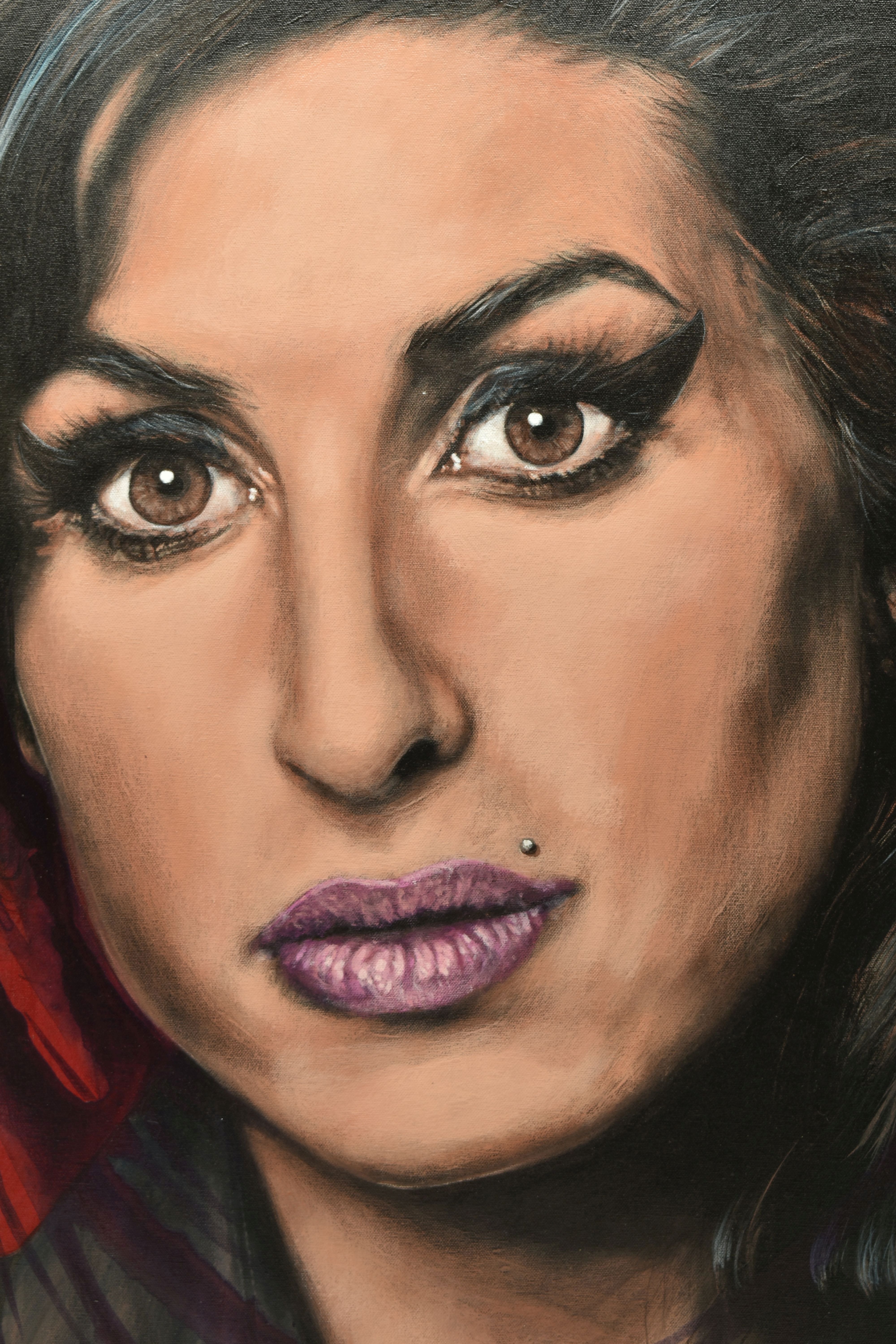 PETE HUMPHREYS (BRITISH CONTEMPORARY) 'AMY', a portrait of singer Amy Winehouse, signed bottom - Image 2 of 7