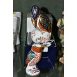 TWO BOXED ROYAL CROWN DERBY IMARI DESIGN PAPERWEIGHTS, comprising 'Kingfisher', issued 1993-2001,