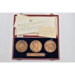 THREE CASED COMMEMORATIVE COINS OF 'THE THREE BRITISH KINGS OF 1936' Silver Jubilee of George V &