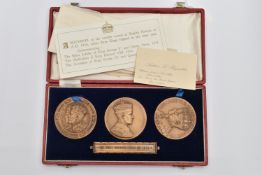 THREE CASED COMMEMORATIVE COINS OF 'THE THREE BRITISH KINGS OF 1936' Silver Jubilee of George V &