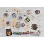 A SELECTION OF FIFTEEN ENAMEL BADGES, to include train and bus badges, YMCA, Womens's Gas Council