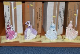 FOUR BOXED COALPORT 'VICTORIAN SEASONS COLLECTION' FIGURINES, limited edition for Compton &