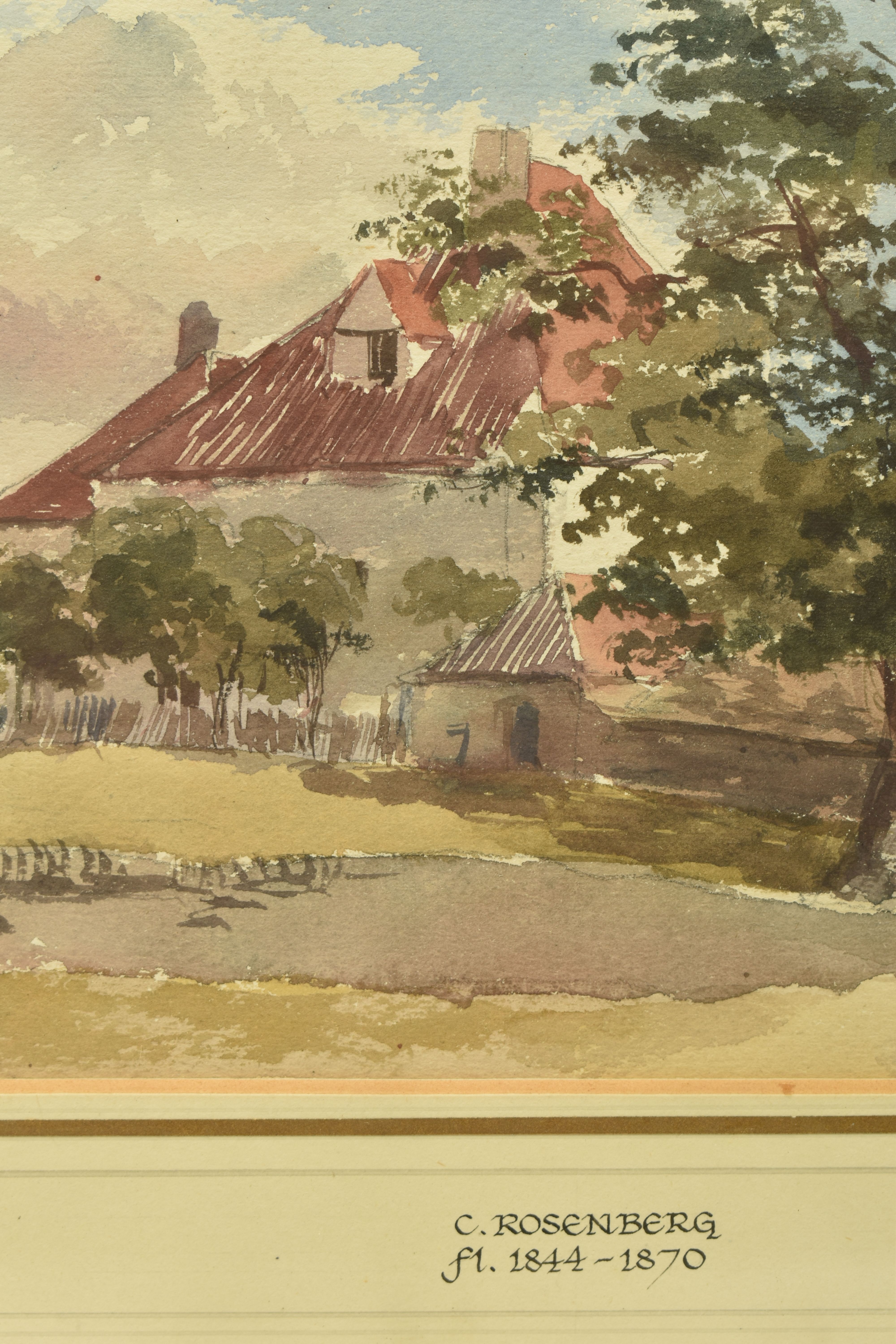 ATTRIBUTED TO CHARLES ROSENBERG (19TH CENTURY) 'WEST COUNTRY FARMSTEAD), a landscape with farm - Image 5 of 7