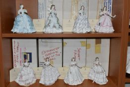 EIGHT BOXED ROYAL WORCESTER ROMANCE OF VICTORIAN ERA FIGURINES, comprising 'The Masquerade