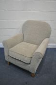 A NEXT OATMEAL UPHOLSTERED ARMCHAIR (condition report: -good)