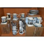 A GROUP OF MARITIME RELATED TANKARDS AND COLLECTOR'S PLATES, comprising six limited edition Wedgwood