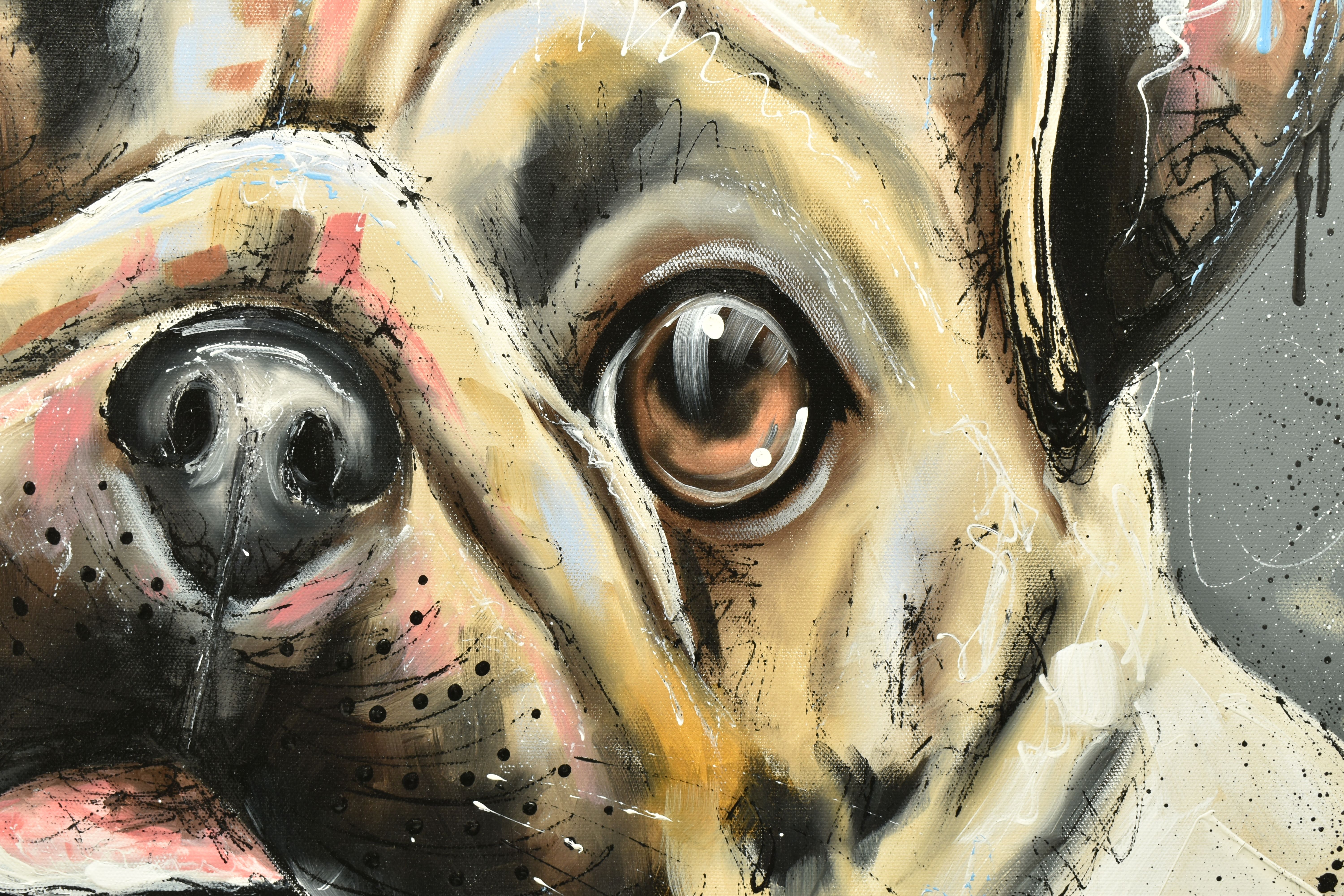 SAMANTHA ELLIS (BRITISH 1992) 'PUG LIFE II', a contemporary style portrait of a dog, signed bottom - Image 4 of 14