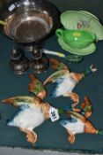 A GROUP OF THREE BESWICK FLYING DUCKS, comprising three 'Duck' wall pockets, 5962 (broken and