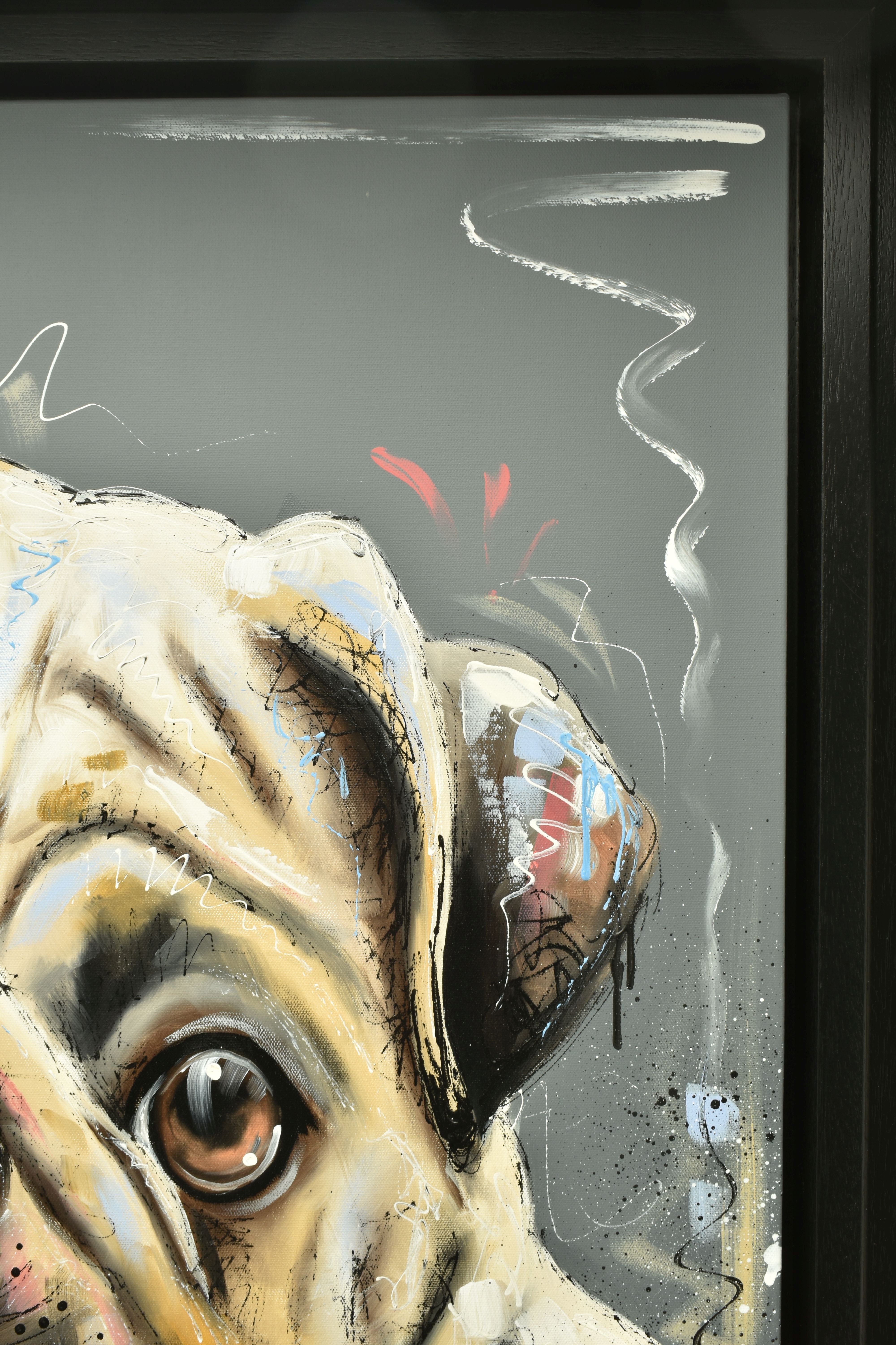 SAMANTHA ELLIS (BRITISH 1992) 'PUG LIFE II', a contemporary style portrait of a dog, signed bottom - Image 7 of 14