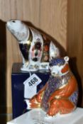 TWO BOXED ROYAL CROWN DERBY IMARI PAPERWEIGHTS, comprising Honey Bear issued 1994-1997 and Old Imari