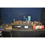 THREE TRAYS CONTAINING HAND TOOLS including a Stanley No5 plane, a leather saw case with saws by