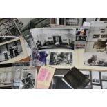 A BOX OF PERSONAL AND THEATRE RELATED PHOTOGRAPHS AND NEGATIVES AND A CELEBRITY AUTOGRAPH BOOK,