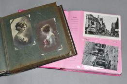 TWO ALBUMS OF ASSORTED POSTCARDS, one album contains a collection of assorted Victorian and