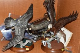 THREE RONALD VAN RUYCKEVELT BIRD SCULPTURES FOR FRANKLIN MINT, comprising 'The Power of the Eagle'