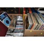 THREE BOXES OF L.P RECORDS, CDS AND AN ALBUM OF 33RPM RECORDS, to include over fifty LP records,