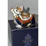 A BOXED ROYAL CROWN DERBY IMARI PAPERWEIGHT, Reindeer, issued 2001-2004, with gold button stopper