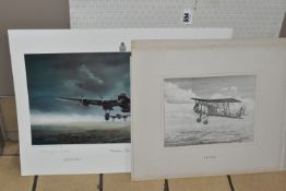 FIVE RAF MILITARY AVIATION PRINTS, comprising two Maurice Gordon prints depicting 617 Squadron