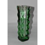 OLDRICH LIPSKY FOR EXBOR, A CUT AND POLISHED CASED VASE, unmarked, height 21.8cm (Condition
