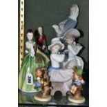 A GROUP OF LLADRO AND ROYAL DOULTON FIGURINES, comprising Royal Doulton 'Fleur' HN2368 (marked as