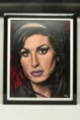 PETE HUMPHREYS (BRITISH CONTEMPORARY) 'AMY', a portrait of singer Amy Winehouse, signed bottom