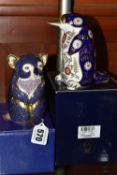TWO BOXED ROYAL CROWN DERBY IMARI PAPERWEIGHTS, comprising Koala, issued 1988-1993 and Platypus,