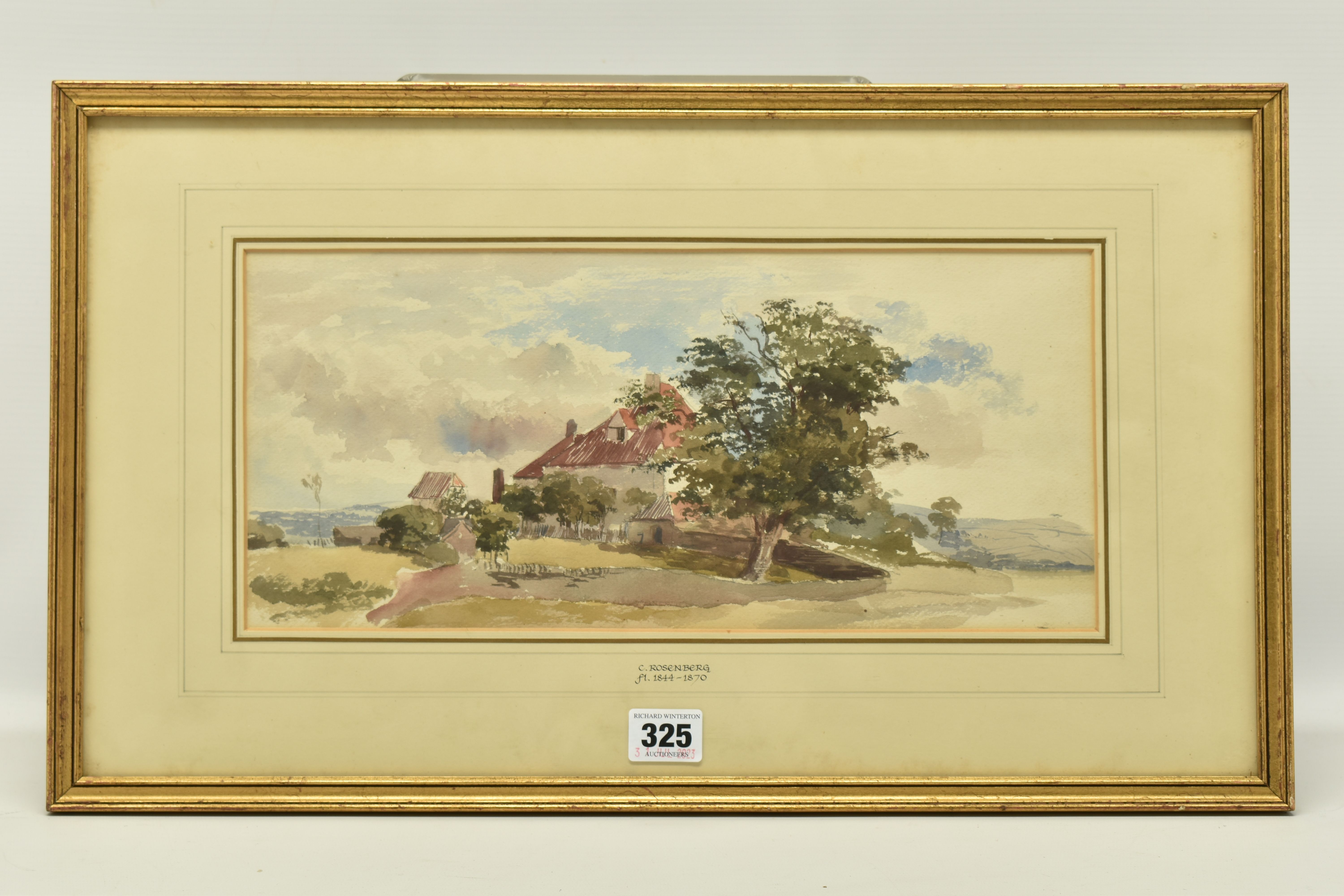 ATTRIBUTED TO CHARLES ROSENBERG (19TH CENTURY) 'WEST COUNTRY FARMSTEAD), a landscape with farm