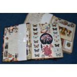 Two Westminster Scrapbook Albums containing a collection of Cigarette Cards, Greetings Cards,